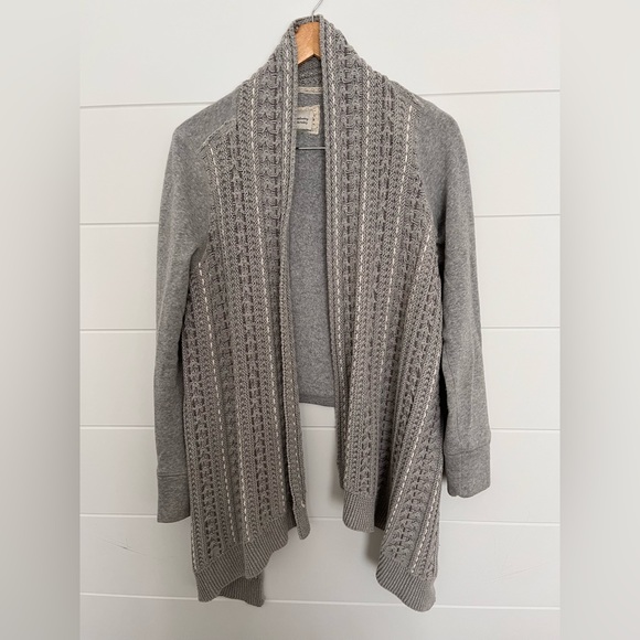 Anthropologie open front gray cardigan knit knitted Small - Picture 1 of 3